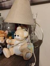 10" Ceramic nursery Teddy Bear ABC Stackable Blocks table lamp