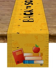 13x72 Inch Back to School "Ruler" Table Runner for Classroom Party Decoration