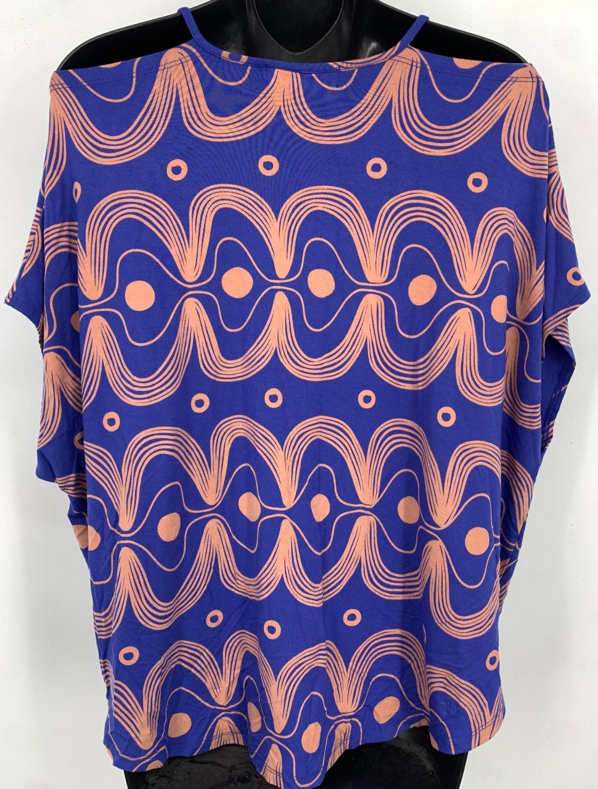 Fighting Eel Womans Blouse Small Medium Blue Oran… - image 5