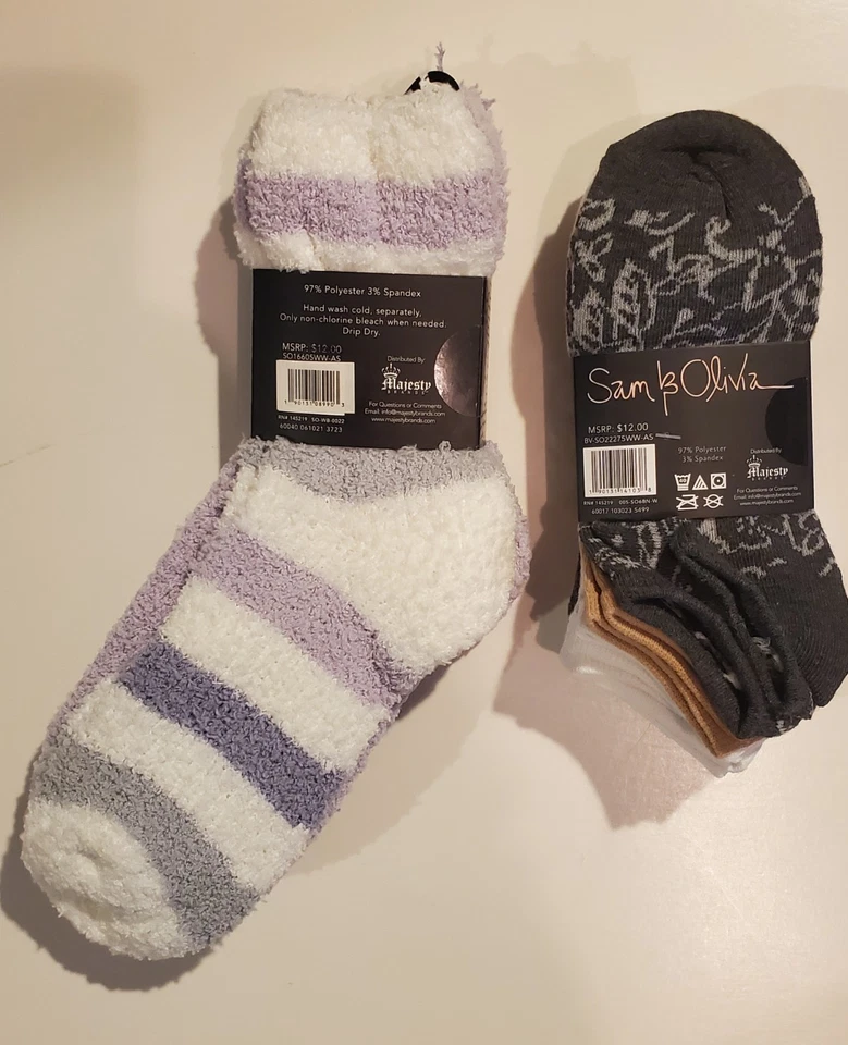 LOTE DE CALCETINES SAM & OLIVIA/2 PAQUETES NO SHOW Y ZAPATOS CÓMODOS TALLA 4-10 (9 PARES EN TOTAL) Foto 2 de 4