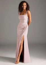 AZAZIE Jesaphine Chiffon Dress In Blushing Pink SZ A10 NWT