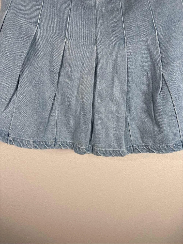 Minifalda plisada de mezclilla azul para mujer Forever 21 Y2K estética talla M Foto 4 de 4