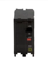 Square D Circuit Breaker QO, 40 Amp, 2 pole, 120/240VAC, 10kA (QO240CP)