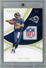 2016 Immaculate Collection Jared Goff 2/5 Rookie NFL Shield Glove Patch Logo RC