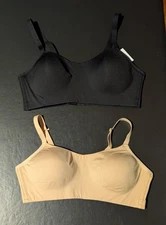 2X - Knix The One&Only Scoop Bra Black Size Large NWT + 1 Used in Beige FREE