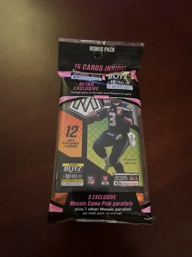 2021 MOSAIC NFL Football 15 Card Cello RETAIL EXCLUSIVE ROOKIE SCRIPT? PINK CAMO