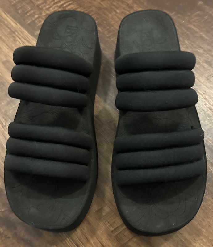 Roxy Totally Tubular Platform Sandals Size 8 Black