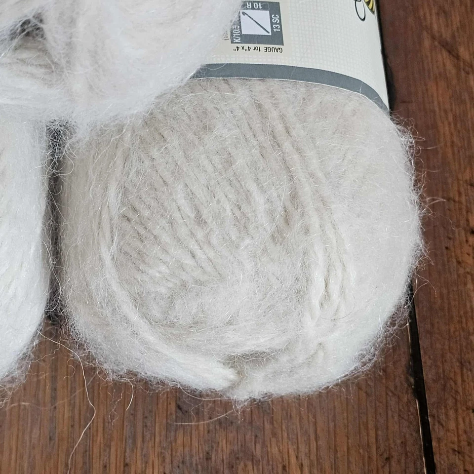 Yarn Bee Alpaca Twist 6 Ecru Retired 3.5 Oz 175 Yds Soft Fuzzy Crochet - Image 3 of 4