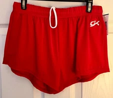 GK SHORTS ADULT SMALL RED N/S GYMNASTICS RUNNING COMPETITION FITNESS SZ S NWT