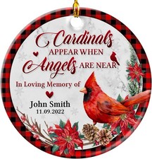 Personalized Memorial Ornaments Cardinals Appear When Angels are Near Christm...