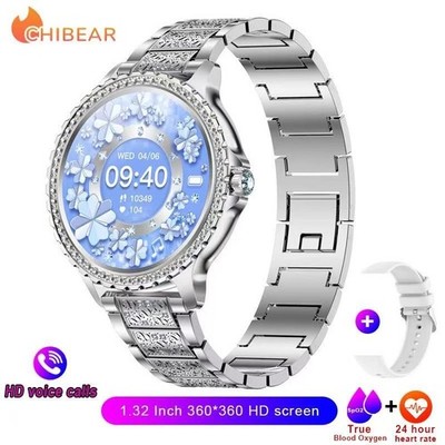 Smartwatch Damen Frauen mit Telefonfunktion Armbanduhr für Samsung Huawei iPhone