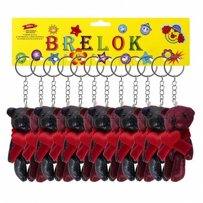 5900733685480 Brelok 6cm Miś materiałowy z sercem Walentynki op12szt. KD2088 TOY