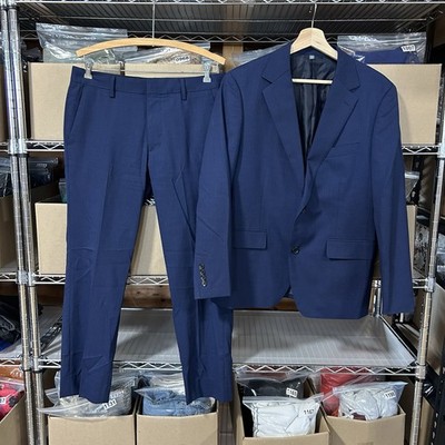 Bonobos Suit 38S 32x28 Blue Standard Fit Blazer Jacket Pants Two Piece Set