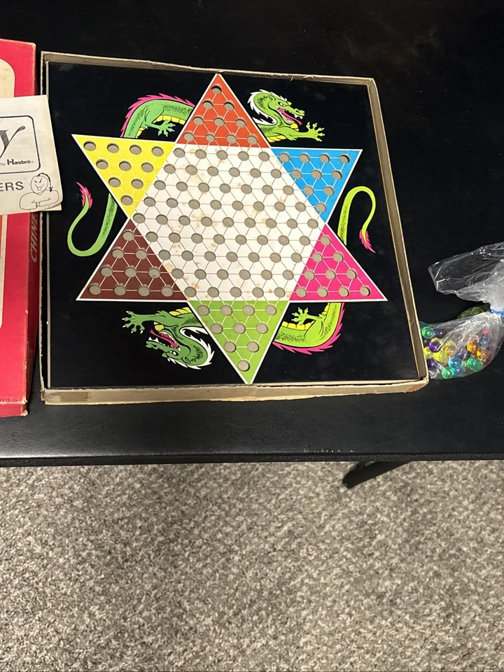 Винтажные китайские шашки 1977 Hasbro семейные веселые игры настольная игра кристаллит шт. - Изображение 2 из 4