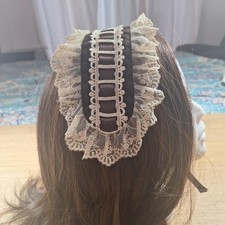 Preview of Innocent World Brown & Ivory Lace Headdress | Classic Old School Lolita