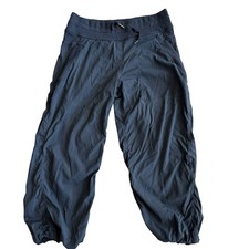 Lululemon Dance Studio Cropped Pants Size 4 Black Drawstring Pockets