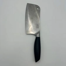 Thyme & Table Stainless Steel Damascus Cleaver with Protective Sheath - Silver -