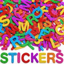 546Pcs Glitter Foam Letter Stickers, 3 Size 7 Colors 3D -Adhesive EVA ABC Alp...