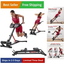 Foldable Hyperextension Roman Chair w/Back Extension, Home Gym Sit Up Bench f...