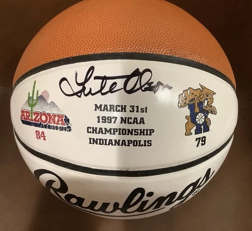 Rawlings 1997 NCAA Championship Basketball signed by Lute Olson