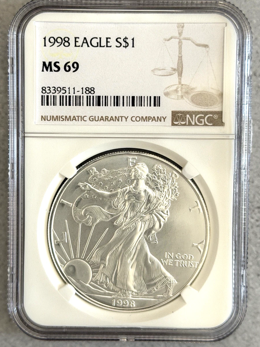 American Eagle MS 69 Graded 1998 Silver Bullion Coins for sale | eBay