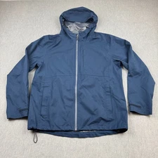 Swiss Tech Jacket Mens Medium 38-40 Blue Full Zip Windbreaker Hooded Outdoor