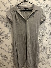 Tommy Hilfiger Women's Polo Collared Shirt Dress Gray Size M