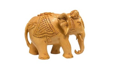 Hand carved kadam wood Elephant | Elephant Figurine