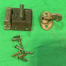 Antique Original Victorian Eastlake  Iron Cabinet Door Cupboard Latch T  Handle