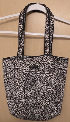 Vera Bradley Tote Shoulder Bag Black and White Retired Pattern Zip Pockets - Image 1 of 4
