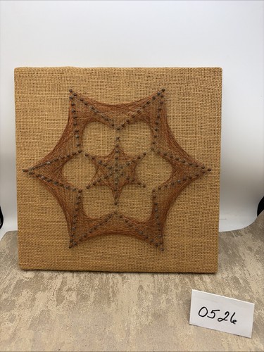 Vtg 1970’s String Art Wall Sculpture Featuring Geometric Parabolic Curves 12”