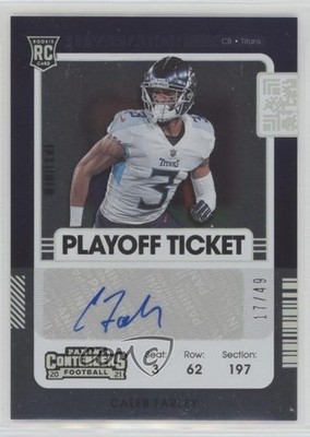 2021 Contenders Variation Playoff Ticket 17/49 Caleb Farley Rookie Auto RC 1e2v