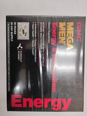 GNC Mega Men Energy And Metabolism Vitapak Multivitamin 1 Month Supply PACK OF 2