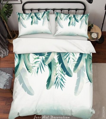 3D Tropical Plant Watercolor Quilt Cover Set Bedding Sets Pillowcases 5