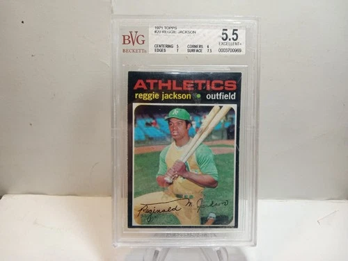 Reggie Jackson Topps #20 bvg beckett 5.5 Baseball Card Oakland athletics mlb HoF