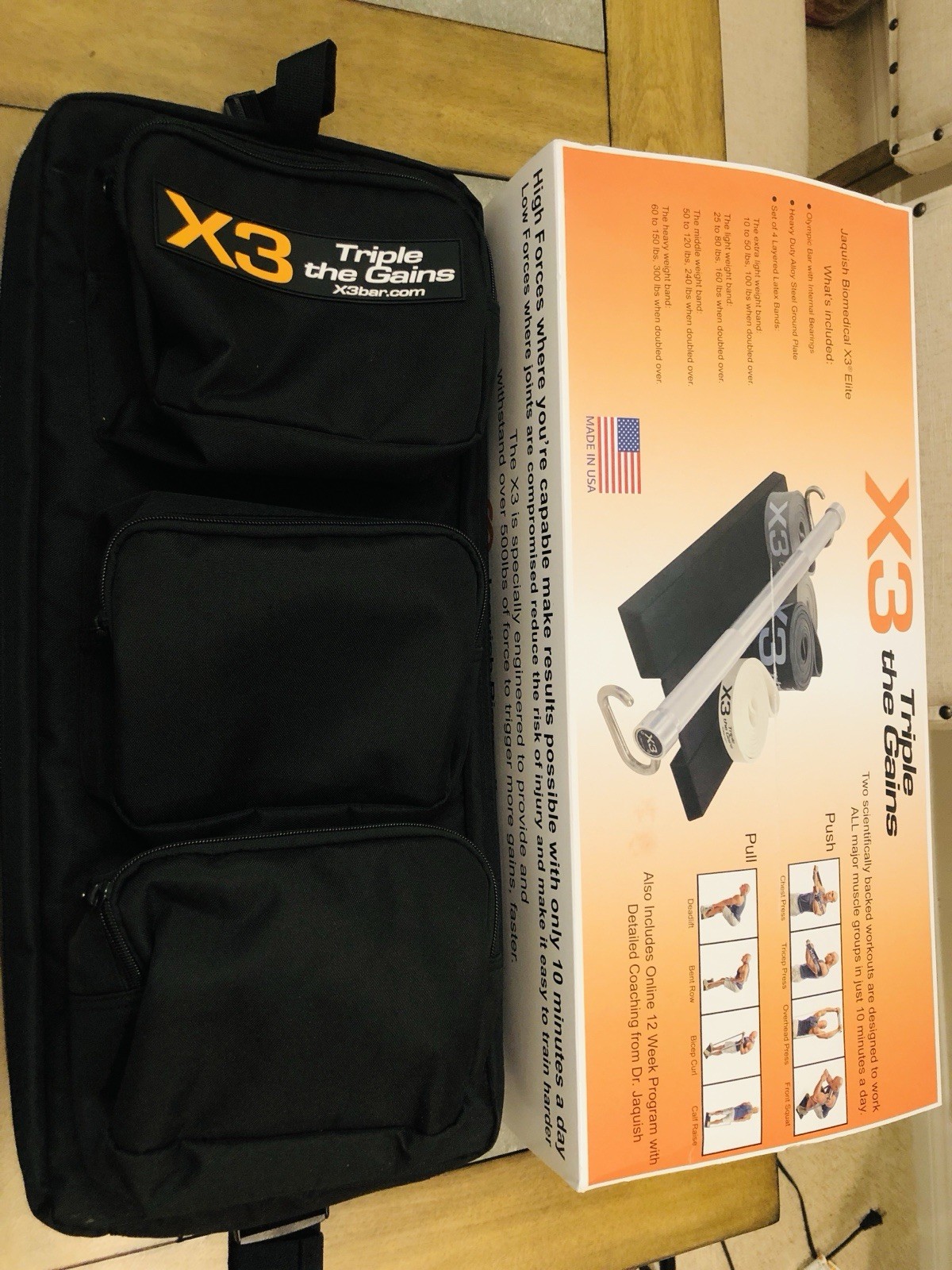 X3 Bar Jaquish Home Gym Workout Excellent Condition Original Carrying Bag/Case.