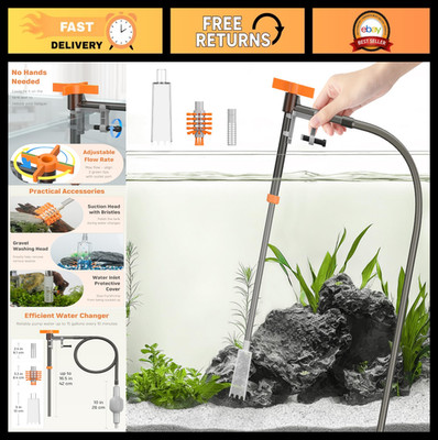 3-in-1 Aquarium Water Changer & Gravel Cleaner - Adjustable Flow, Extendable Hos