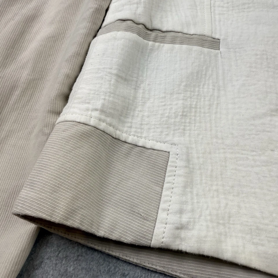 Blazer corto para mujer Helmut Lang de lino blanco roto de algodón talla 4 ajustado Foto 2 de 4