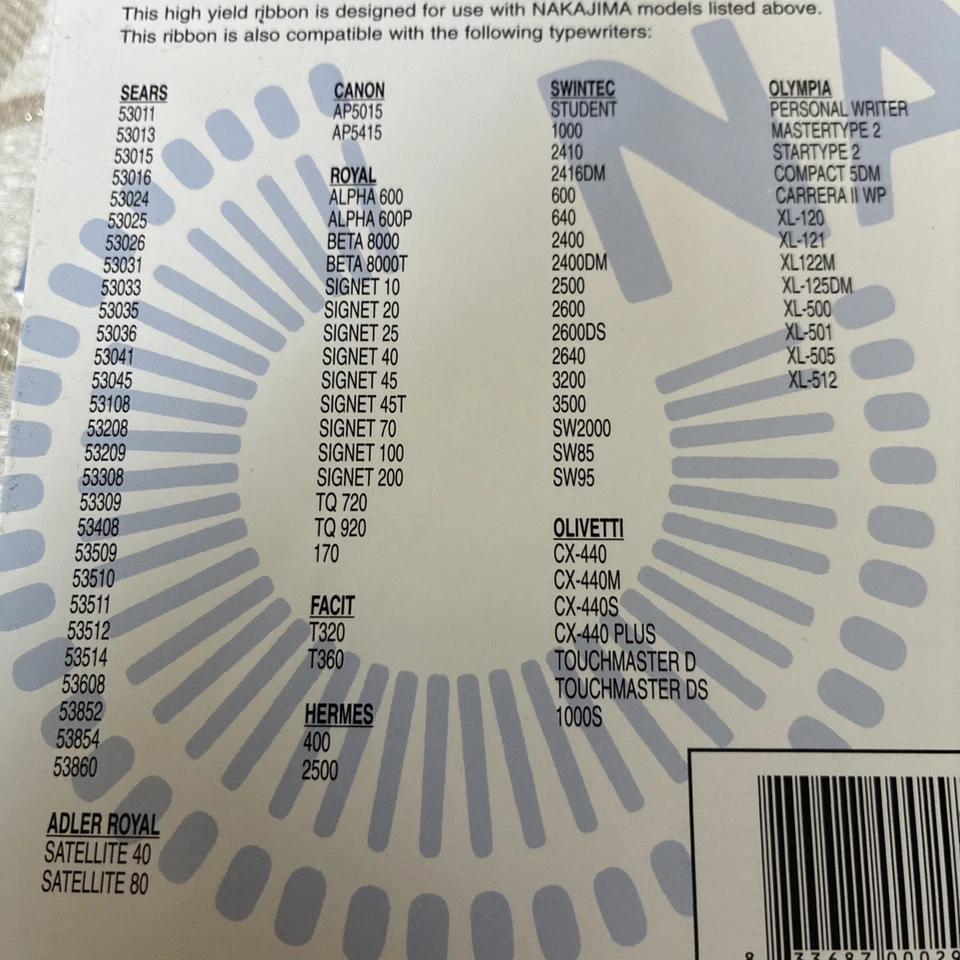 New Genuine OEM Nakajima-AE700 + Swintec Ribbons Black - Image 2 of 2