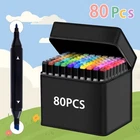 80 Colors Art Markers Pens, Dual Tips Alcohol Markers Permanent Sketch Markers