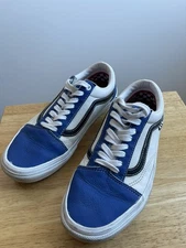 Vans Old Skool Skate Sport Leather White / Blue / Black Men's 8.5               