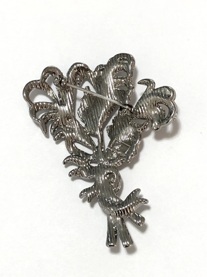 Broche de diamantes de imitación Simply Vera Wang flor pluma helecho spray 2 1/2" Foto 3 de 4