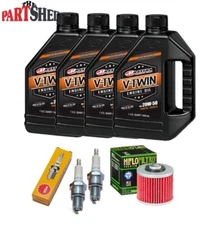 Yamaha V Star 1100 Oil Change Tune Up Kit 20W50 4 Quarts Spark Plugs Oil Filter