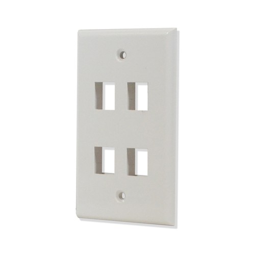 Paquete de 5 Puertos Agujero Clave Jack Placa de Pared Superficie Suave Blanco - Imagen 2 de 3