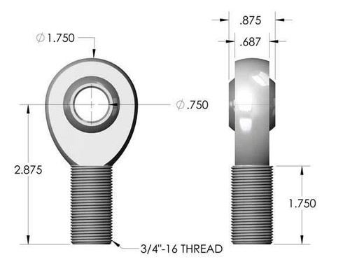 3/4"- 3/4" 3-PIECE PRECISION HEAT TREATED CHROMOLY TEFLON AND KEVLAR LINED RIGHT - Bild 2 von 2