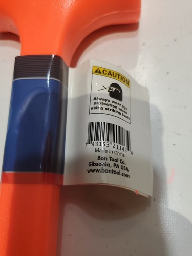 Bon Tool Rubber Shell 3 Lbs. Dead Blow Hammer - Picture 3 of 4