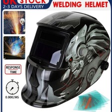 Welding Helmet Mask Auto Darkening Welders Arc Tig Mig Grinding Solar Powered UK