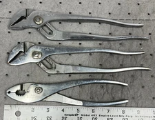 3pc Vintage Craftsman Pliers Set 8” Slip Joint Pliers WF45391 Channel Lock - USA
