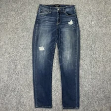 Judy Blue Jeans Womens Size 28 Blue Denim Slim Distressed