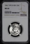 1961 Type B Reverse Washington Quarter NGC MS-66